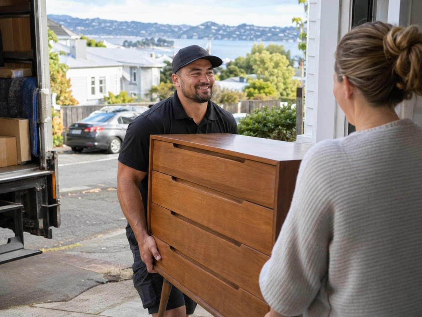 Furniture delivery at a New Zealand home