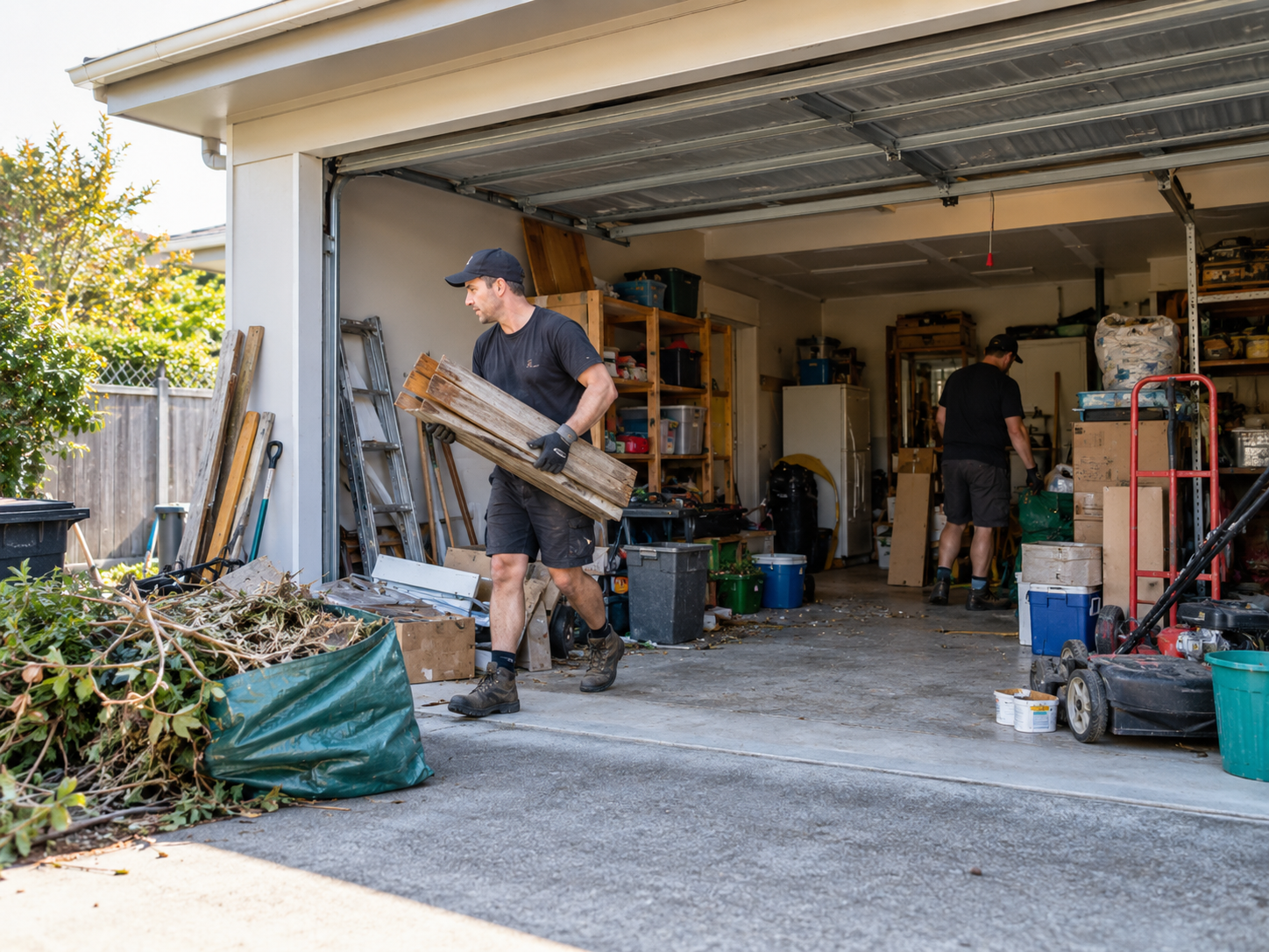 Garage and property clear-out in progress